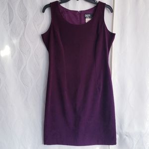 Dawn Joy Classic Vintage Purple Faux Suede Sheath Mini Dress